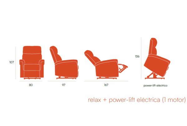 LUNA SILLÓN RELAX ELEVADOR SISTEMA POWER LIFT - Imagen 3