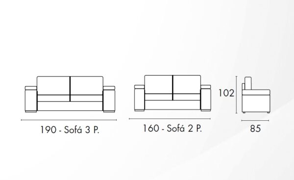 CONJUNTO DE SOFÁS 3 y 2 PLAZAS ALEX - Imagen 2