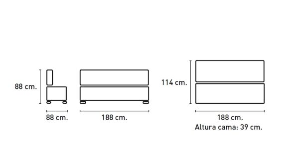 SOFÁ CAMA CLICK CLACK 188CM LARA - Imagen 4